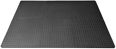 FUN n' SAFE EVA Foam Interlocking Floor Tile Mats Protective Shock Absorbing Flooring For Home Gym Weight Lifting and Equipment Kid Safe Rubber Alternative 3/4" Thick Black 24 Square Feet