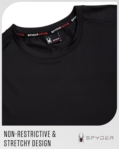 Spyder Mens Athletic Shirts - Short Sleeve Quick Dry Moisture Wicking Shirts for Men - Activewear Gym Shirt for Workout4