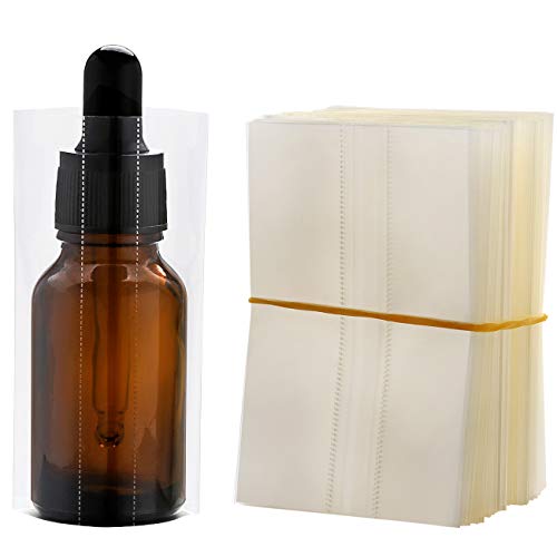 Image of 200Pcs Heat Shrink Wrap for Glass Bottles 10ml 15ml 30ml 50ml, Clear Shrink Wrap /Shrink Wrap Film (For 15ml Glass Bottle)