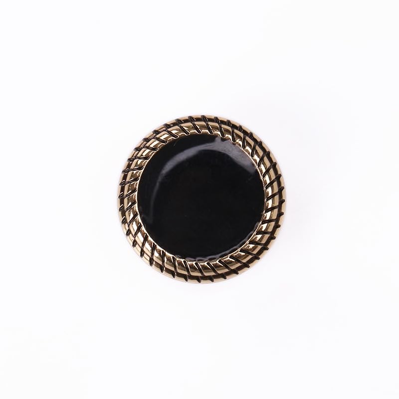 Metalowe guziki do płaszczy, 20 szt. Modnych okrągłych guzików na ubrania, swetry rozpinane, płaszcze, projekty rękodzielnicze(Golden edge black,25 mm)