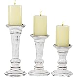 Deco 79 Wood Decorative Candle Holder Candle Stand, Set of 3 Candlestick Holder 6