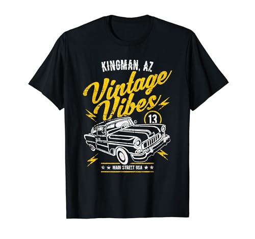 Kingman AZ USA Vintage Vibes - Coche clásico envejecido Camiseta