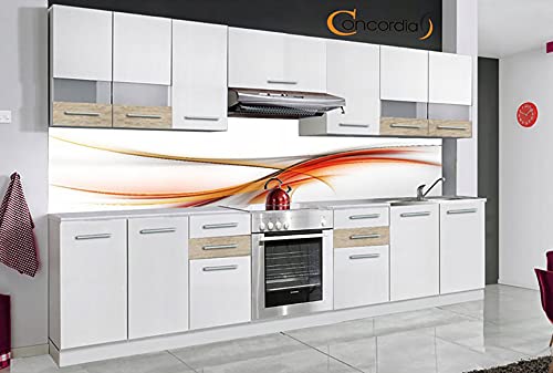  Iona  Cucina Lineare Completa L 3 m 9 pz + Piano di Lavoro Inclusi  Set di mobili da Cucina  Set da Cucina