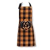 Elrene Home Fashions Farmhouse Living Fall Buffalo Check Halloween Pumpkin Pocket Cotton Apron for Baking/Cooking, 24" x 32", Black/Orange