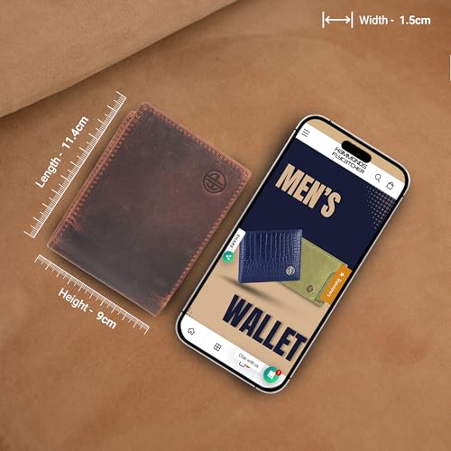 Genuine Leather Mens Wallet for Men - Carteras Para Hombres - RFID Wallet for men - Billeteras De Hombres - Bi-Fold Men Wallet - Slim Men's Wallet with 5 Card Slots - Vintage Brown3