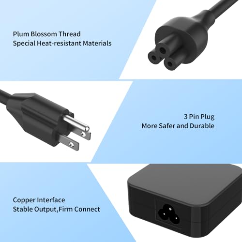 Image of 90W Laptop Charger Compatible with Asus Vg27aq Vg32vq Vg279qm K53 K53B K53BY K53E Q524Uq Q534Ux Q524Uq-Bbi7T1 Q524Uq U500V Adp-90Le B Laptop Power Adapter