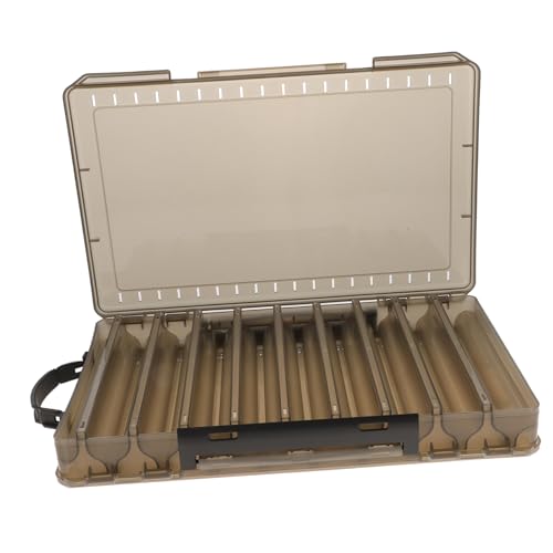 VINTORKY Convenient Fishing Tackle Organizer Box Portable Dual Sided Fishing Tools Storage Case with Drain Capacity for Hooks Baits and Accessories Durable