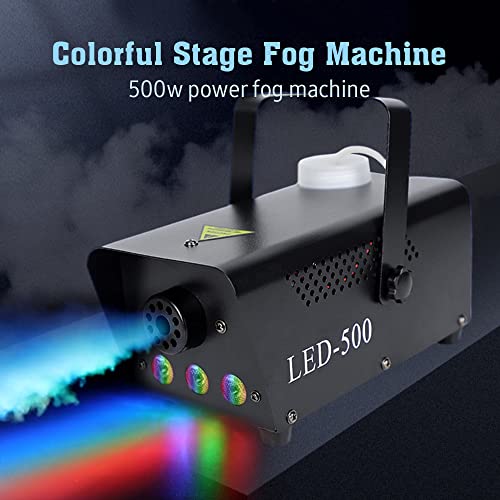 Máquina de humo color negro 500W con luces LED y control remoto miniatura 2