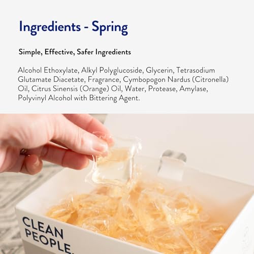 Image of Clean People Laundry Detergent Pods - Recyclable Packaging, Hypoallergenic, Stain Fighting - Ultra Concentrated, Laundry Soap - Spring, 192 Pack