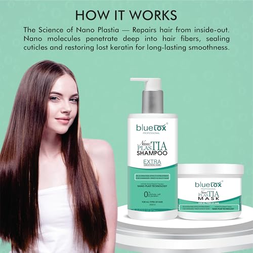 Image of Nano plastia shampoo and conditioner | Sulphate & Paraben Free | Smoothens, Repairs, Adds Shine | Salon Quality Hair Care | Deep Nourishment for Damaged Hair (300ml)