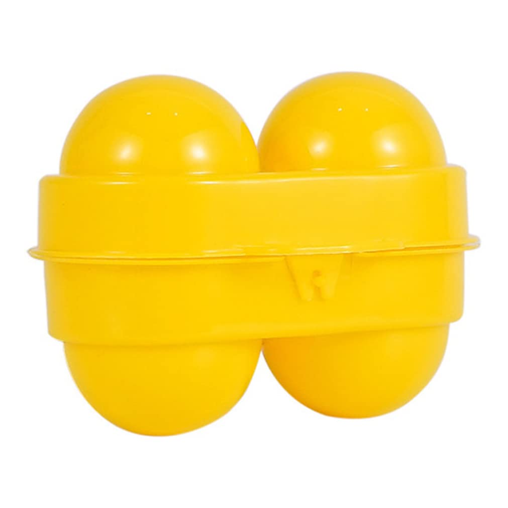 Tsawntd Mini Egg Holder 2 Grids Egg Storage Container Picnic Camping Carrier with Fixed Handle Yellow carrier for camping container for picnic storage box