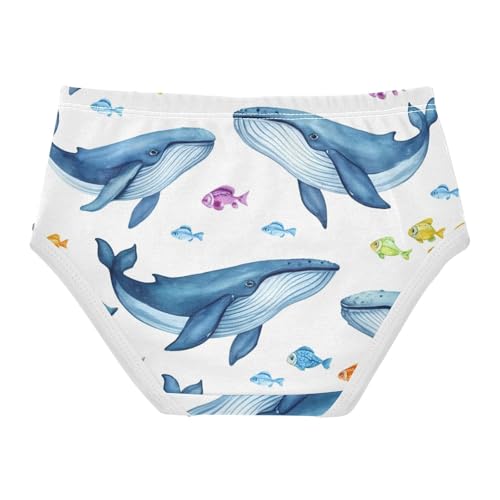 Designer Toddler Girls Underwear 2t Cotton Little Girl Panties Blue Whales Colorful Fish White Briefs Undies Kids2