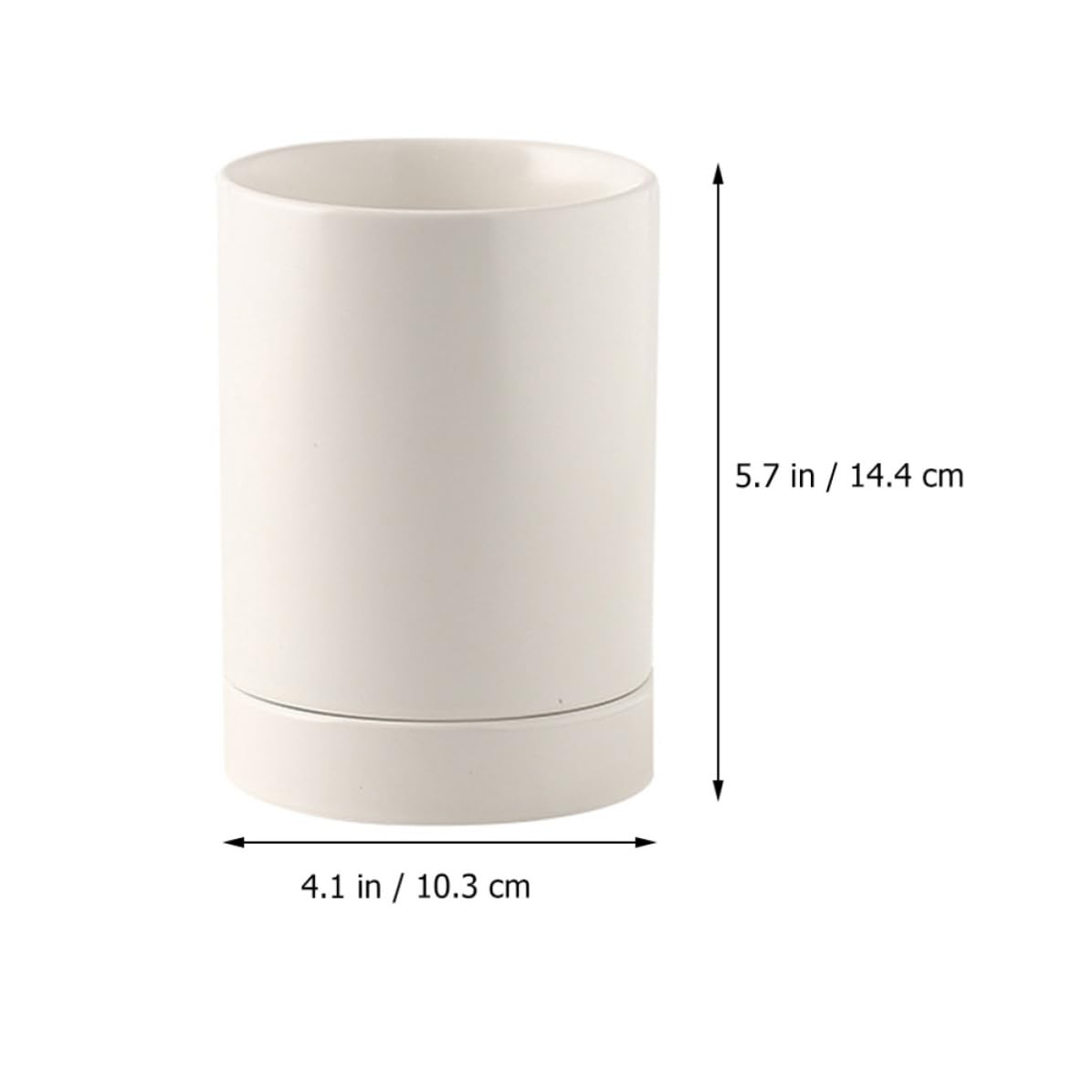 SHINEOFI Porte-ustensiles en Céramique Blanc avec Fonction Drainante et Résistance aux Rayures Cuisine, Support Pratique pour Baguettes et Fourchettes