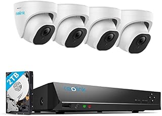 Reolink 4K PoE CCTV Camera Systems, 8CH CCTV System with 2TB HDD NVR and 4 X 8MP PoE IP Cameras with Person/Vehicle Detection, Home Security Camera for 24/7 Recording Night Vision