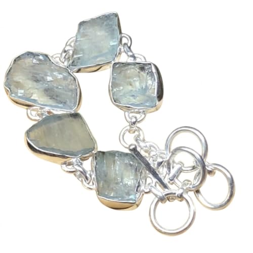 Natural Blue Aquamarine 925 Solid...