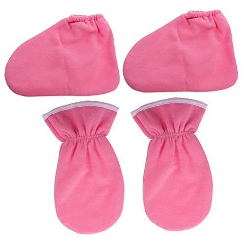 Adocarn 4Pcs Essential Oil Gloves Sock Booties For Women Mittens Women Dry Hands Gloves Paraffin Bath For Feet Spa Wax Gloves Wax Glove And Bootie Paraffin Bath Mitt Heating Work #TOP7