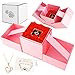 HMGDFUE Rose Eternelle Cadeau Femme, Rose eternelle avec Bijoux Coffret Cadeau Femme Ascension Romantique, Idee Cadeau Femme Mariage Cadeau Anniversaire Maman Grand Mere Cadeau pour Elle