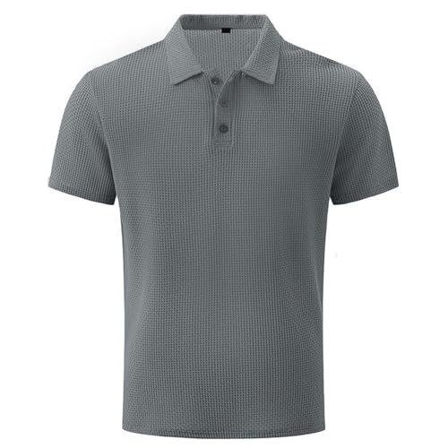 Men'S PoloShirts Breathable Quick-Dry Moisture Wicking Workout Golf Gym Sport Polo T-Shirts Casual Collared Tennis Top Lightweight Mesh Ice Silk Henley Shirts Short Sleeve Plain Plus Size Sport Tops