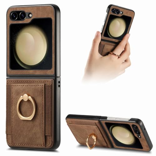 Étui portefeuille pliable cuir vintage Samsung Galaxy Z Flip 5 4 5G