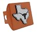 Elektroplate UTX University of Texas Orange and Chrome with Debossed TX State Shape Longhorn Emblem Metal Trailer Hitch Cover Fits 2 Inch Auto Car Truck Receiver with NCAA College Sports Logo