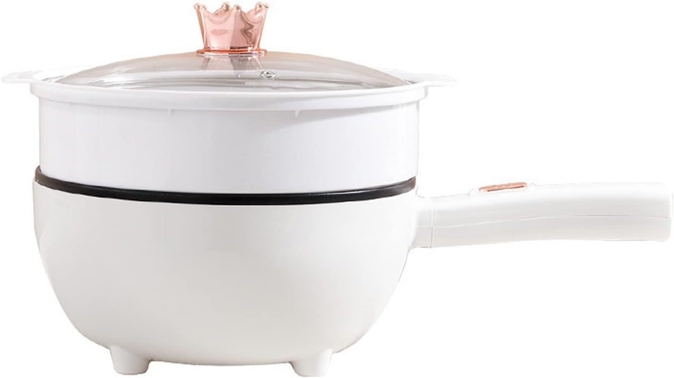 GGEROU 3L Electric Hot Pot with Steamer & Temperature Control - Non-Stick Electric Cooker Shabu Shabu, Electric Skillet,Frying Pan,Electric Saucepan,for Noodles, Egg, Steak, Sauté, Steam and Soup (3L)