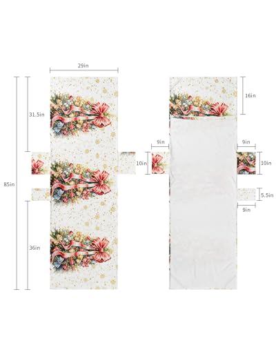 Red Bow-Knot Christmas Beach Lounge Chair Towel Cover, Soft Chaise Lounge Towel with Side Pockets Patio Pool Chairs Cover for Beach/Pool Sunbathing 29x85 Xmas Tree Winter Snowflake