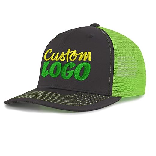 Custom Logo Embroidered Trucker Hats for Men Adjustable Snapback Mesh Cap Great for Outdoors Baseball Cap Gray/Green