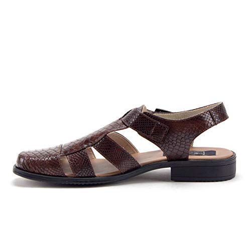 Jazamé Men's 44367 Python Snake Textured Fisherman Closed Toe Dress Sandals3