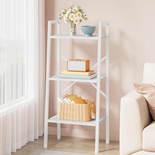 Hoctieon Estantería industrial de 3 niveles, estante de escalera estrecho, estantería de pie alta, estante de escalera abierto delgado, para sala de estar, oficina en casa, cocina, dormitorio, marco