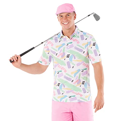 Image of Royal & Awesome Pastel Golf Hats Men, Funny Golf Hats, Mens Newsboy Cap, Flat Cap Style, Bright Pastel Design, One Size