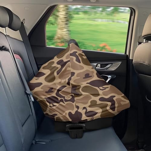 Image of Car Seat Cover Baby, Duck Camo Soft Carseat Covers Stretchy Breathable Infant Car Seat Canopy Covers for Newborn Girls Boys Newborn Essentials