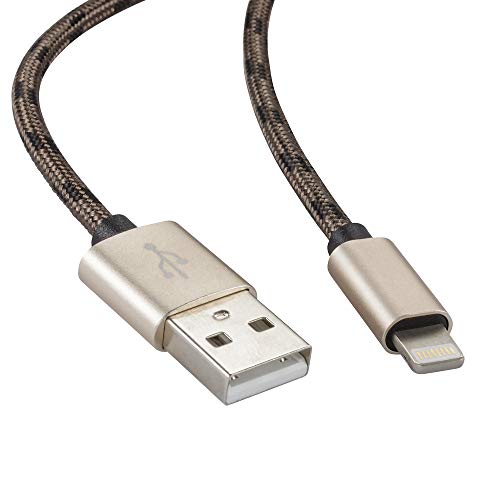 rocabo 1423 2 m Lightning a USB Cable  Nailon Abrigo  USB  A a 8  Pin Conector  Cable de Carga  Cable de Datos para Apple iPhone/iPad/iPod Marrón