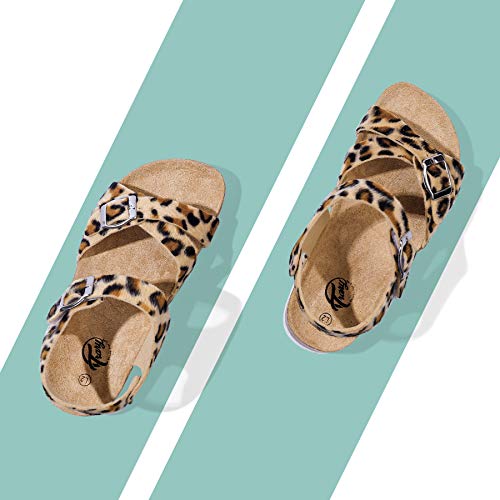 Trary Girls Sandals Adjustable Buckle Causal Sandals For Girls Open Toes Summer Shoes Cork Footbed Sandals For Little Big Kids Size 2 #TOP6