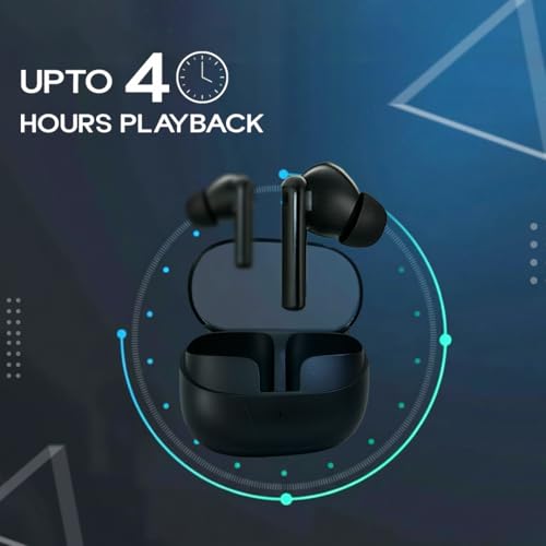 Image of Wave Truly Wireless Earbuds with 40H of Playtime, Quad Mic with ENC, Instacharge, 13Mm Driver, Low Latency, BT V5.2 (Black)