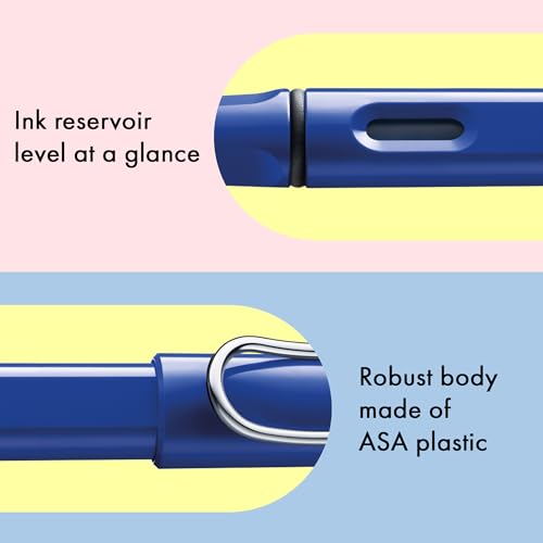 Image of Lamy Safari Blue Fountain Pen with Polished Steel Nib in Line Width EF