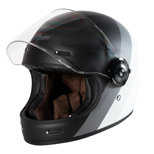 ORIGINE Casco Moto Integrale in Fibra di Vetro Stile Cafe Racer Omologato ECE con Visiera