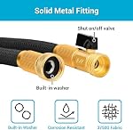 TheFitLife Expandable Garden Hose 25FT - Upgraded Strengthened Multiple Latex Inner and 3/4 inch US Standard Solid Metal Fittings Free Spray Nozzle Convenient Storage Kink Free Flexible Water Hose