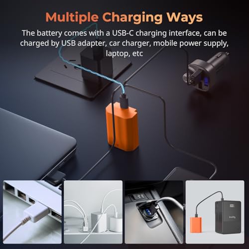 Image of SMALLRIG NP-FZ100 USB-C Rechargeable Camera Battery (Orange) - 4969