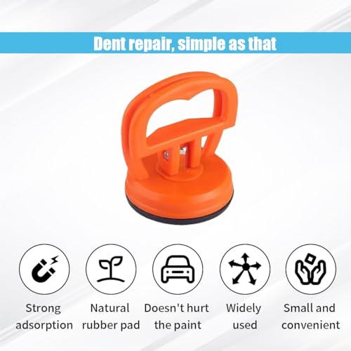 Image of 2PCS Car Dent Puller Kit Handle Lifter, Car Dent Puller Remover Tool, Powerful Suction Cup for Car Dent Repair, Glass and Tiles Lifting, and Objects Moving, Suitable for Most Car Models (Orange)