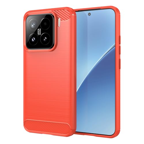 Coque Xiaomi 15 Pro rouge carbone pour le quotidien actif