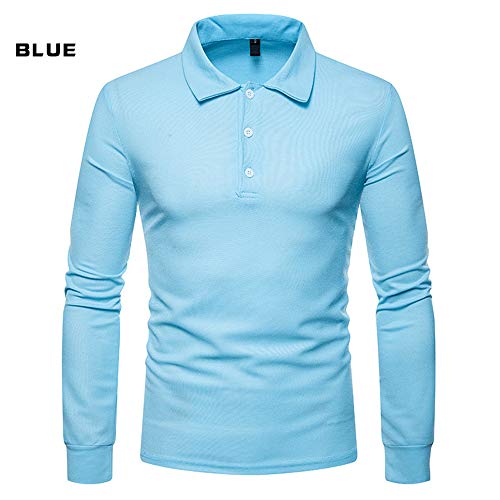 Polo de los hombres de manga larga de algodón de manga larga de color sólido clásico Polo