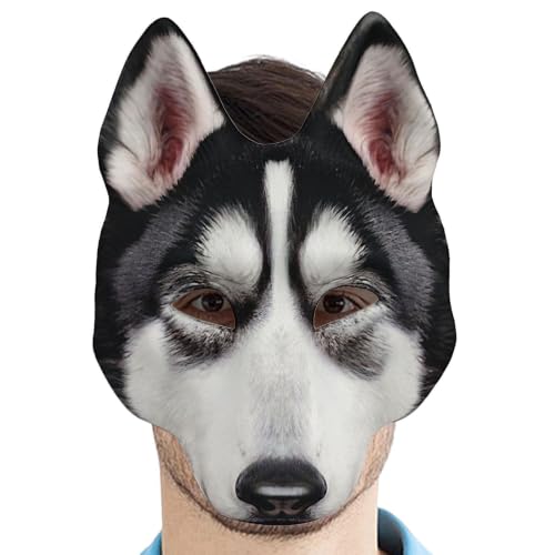 Masque Pour Chien D’Halloween – Accessoire De Costume Husky Réaliste Avec B
