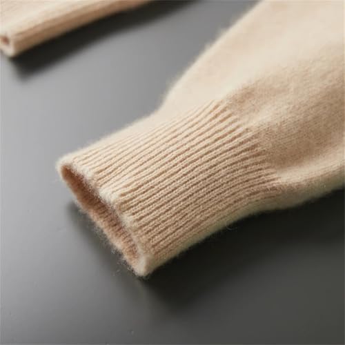 Men Cashmere Thick Pullover Sweater Mock Neck Solid Casual Jumper Fall Winter Top3