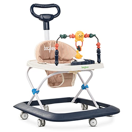Image of Baybee Nexus Baby Walker for Kids with Parental Push Handle & 2 Height Adjustable, Multi-Function Folding Activity Walker for Baby with Musical Toy Bar | Walker Baby 6-18 Months Boys Girls (Dark Blue)