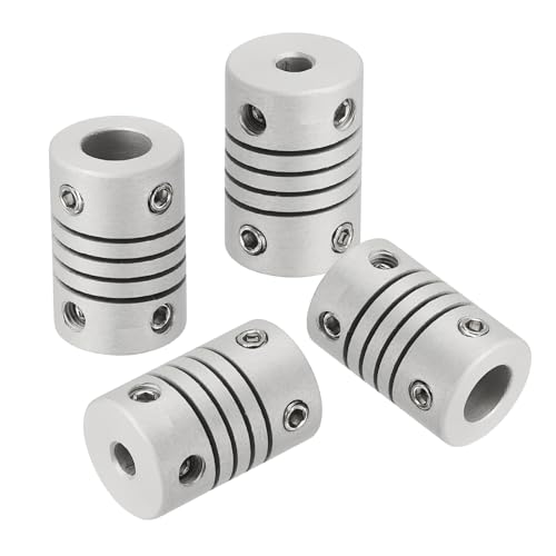 QUARKZMAN 4 Stück Flexible Kupplungen 3mm Bis 6mm Aluminiumlegierung Verbindungsstück Flexible Wellenkupplungen Motor Kupplung Für 3D Drucker CNC Maschine Motor Encoder D12 x L18mm