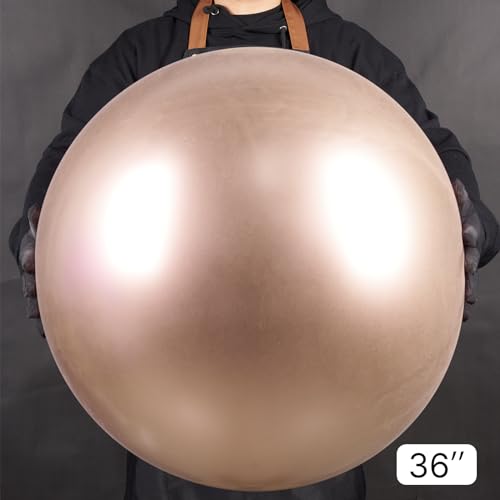 Image of PartyWoo Metallic Rose Gold Balloons 4pcs 36 Inch Chrome Champagne Gold Latex Balloons for Wedding Baby Shower Birthday Anniversary Bachelorette Bridgerton Floral Party Decorations Rose Gold-G112