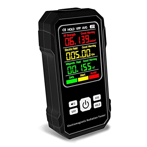 Opuorcy Electromagnetic Radiation Detector Electric Magnetic Field Tester Meter RF Strength Detection Device with Sound Alarm(A)