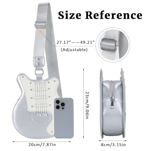 SUKUTU Guitar Shaped Shoulder Bag for Women Rivet Creative Crossbody Handbag Music Crossbody Tote4