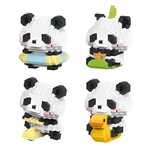 HAMKU 4 jogos Panda Mini Building Blocks Panda blocos construção Panda mini Building Blocks Panda lindos animais de construção presente para crianças de 9 anos de idade