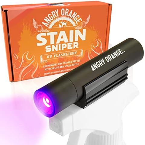 ANGRY ORANGE UV Flashlight - LED Black Light Detector for Dry Dog Urine - Flashlights Make Stains Glow in The Dark with Ultraviolet Blacklight Cover